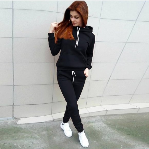 Light Hoodie & Sweatpants Set Tracksuit ActiveWear 2-piece set - Picture 2 of 6